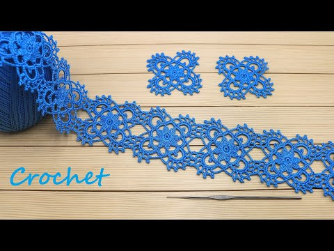 ЛЕНТОЧНОЕ КРУЖЕВО из квадратных мотивов ПРОСТОЕ вязание крючком Easy to Crochet Tape Lace Tutorial ЛЕНТОЧНОЕ КРУЖЕВО из квадратных мотивов ПРОСТОЕ вязание крючком Easy to Crochet Tape Lace Tutorial