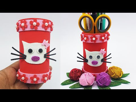 DIY - Making Desktop Organizer With Foam Paper | Pen Holder Organizer | Foam Sheet Crafts DIY - Making Desktop Organizer With Foam Paper | Pen Holder Organizer | Foam Sheet Crafts