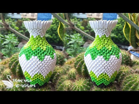 DIY paper flower vase home decoration idea | Tutorial de jarrón de origami 3d DIY paper flower vase home decoration idea | Tutorial de jarrón de origami 3d