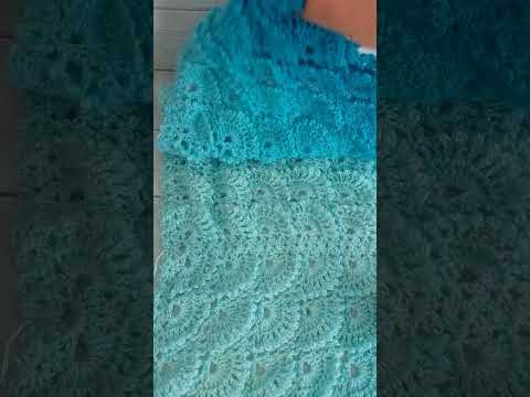 Шикарная шаль из одного мотка пряжи Ализе ангора голд омбре батик Шикарная шаль из одного мотка пряжи Ализе ангора голд омбре батик