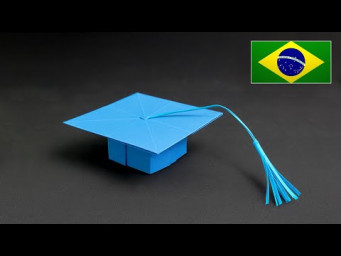 Origami de Chap&eacute;u de Formatura - Tutorial PT-BR