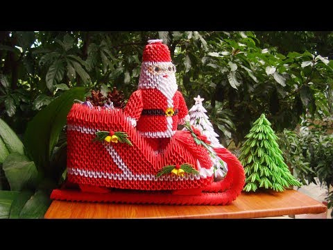 3D Origami Santa Claus Sleigh Tutorial, christmas decor | Tutorial Trineo de Papá Noel de Origami 3D 3D Origami Santa Claus Sleigh Tutorial, christmas decor | Tutorial Trineo de Papá Noel de Origami 3D