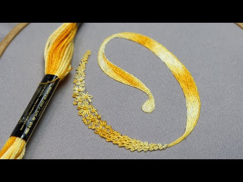 Вышивка гладью: Буква "О" | How to embroider a letter "О"