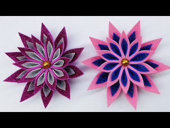 Wall Decoration Ideas With Glitter Flower - Festival Decor - DIY Home Decor