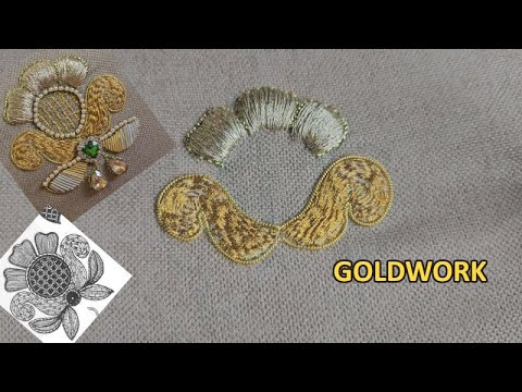 Goldwork, цветок, ч -3. Шов вприкреп
