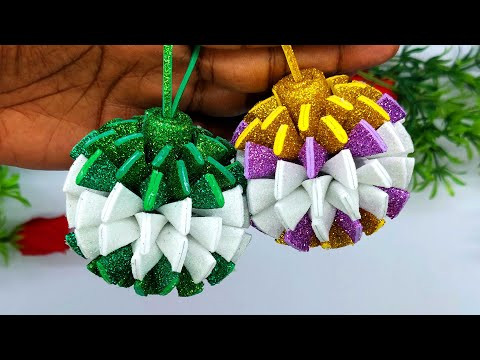 Low Budget Christmas Decor - Christmas Tree Ornaments Making at Home - Decorate With Me -Dollar Tree