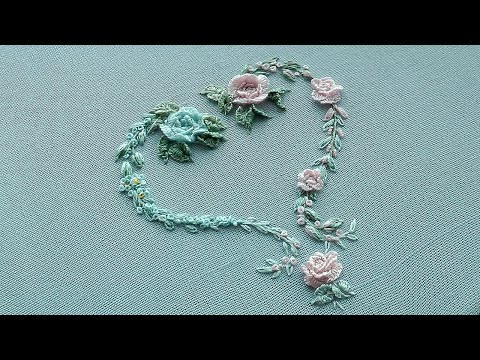 Elegant Heart Embroidery  Antique Design Tutorial Easy Stitches