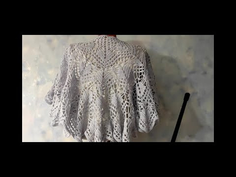 Пелерина, накидка крючком 1 часть. Подробное видео для начинающих. Учимся читать схему.