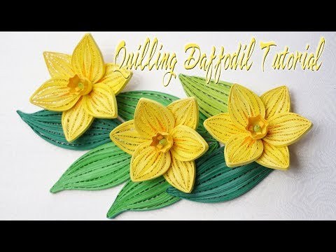 QUILLING DAFFODIL FLOWER TUTORIAL , paper narcissus | quilling flor de narciso tutorial QUILLING DAFFODIL FLOWER TUTORIAL , paper narcissus | quilling flor de narciso tutorial