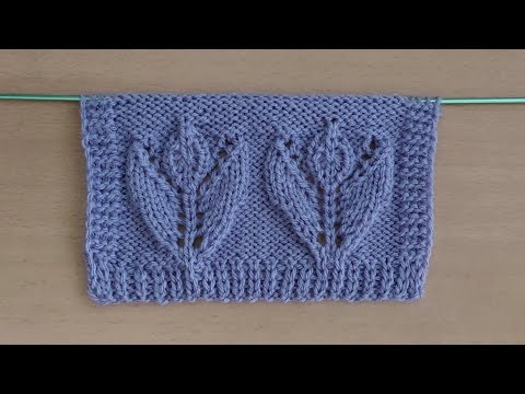 "Ажурные тюльпаны ". Красивый узор спицами для кардигана, жилета . "Ажурные тюльпаны ". Красивый узор спицами для кардигана, жилета .