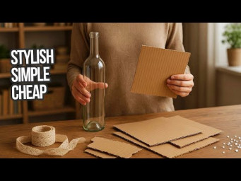 I took a bottle and cardboard and this is what came out! Check out how stylish and frugal it is!